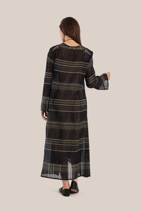 Long jellabiya dress in printed voile